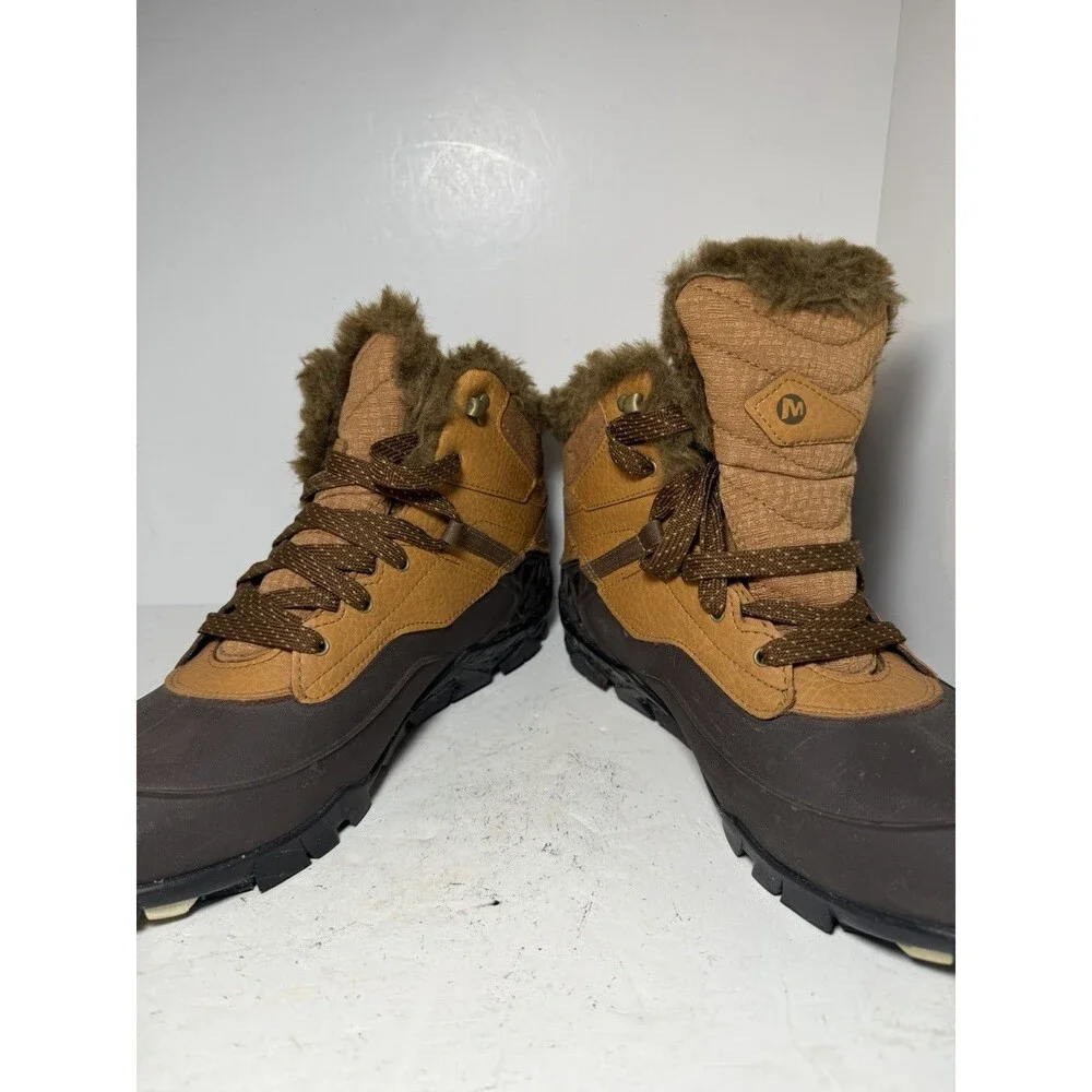 Merrell Boots Women's 10 Brown Aurora 6 Ice+ Waterproof Dry Snow Arctic Grip